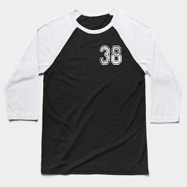 Number 38 Grungy in white Baseball T-Shirt by Sterling